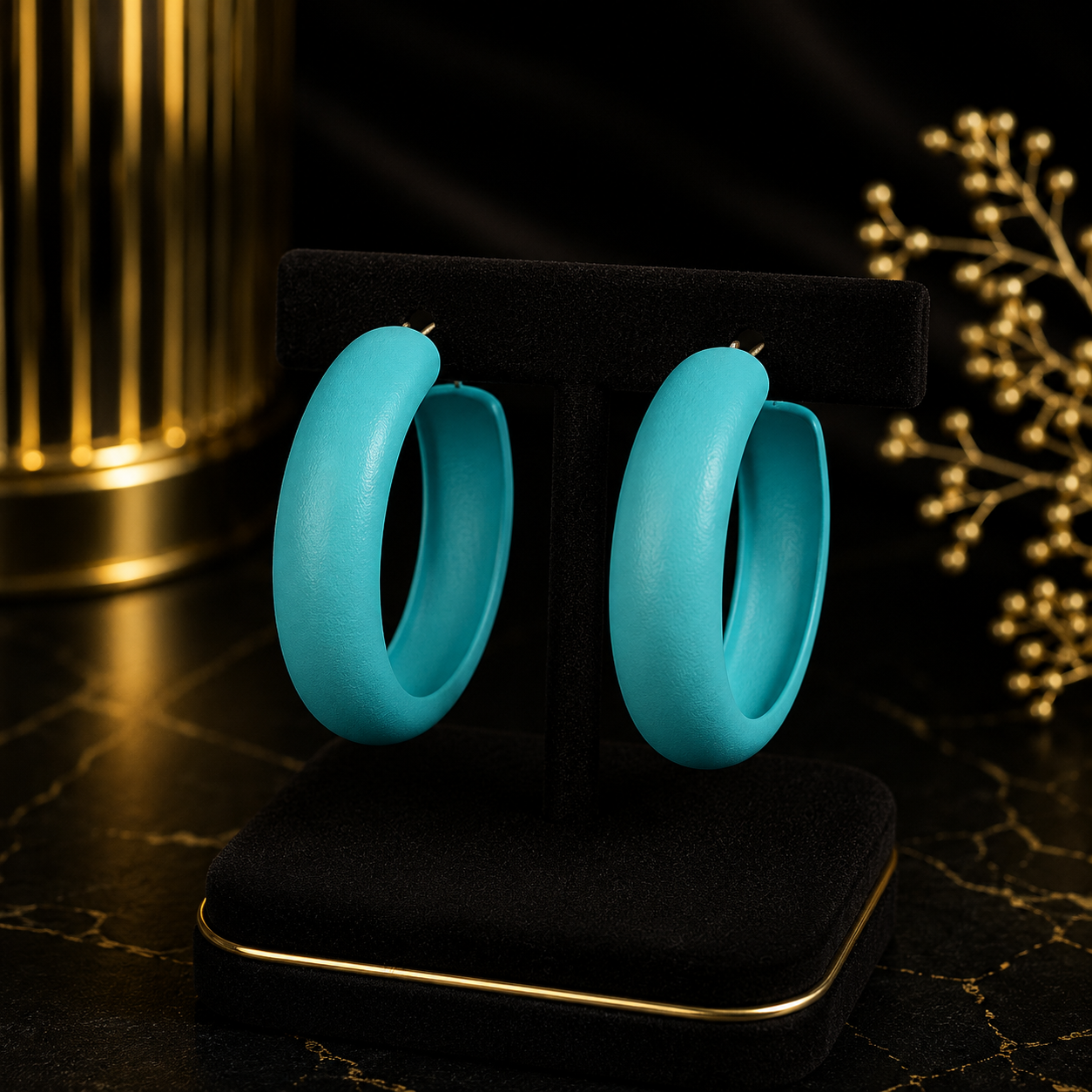 Matt Chunky Hoop Earrings