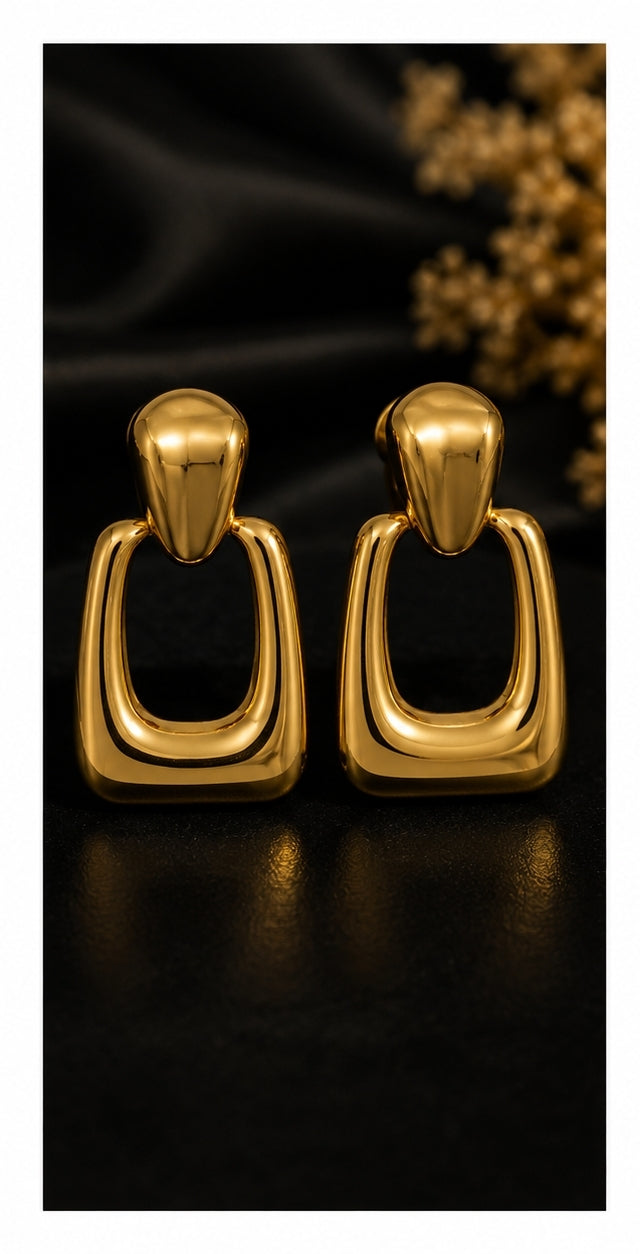 Elegant Stainless Steel Gold Earrings