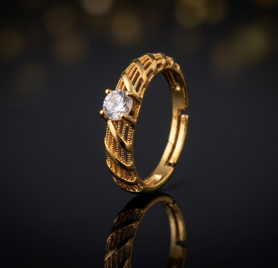 Adjustable Crystal Statement Ring