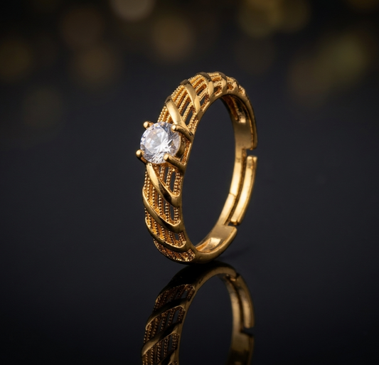 Adjustable Crystal Statement Ring