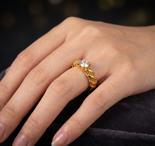 Adjustable Crystal Statement Ring