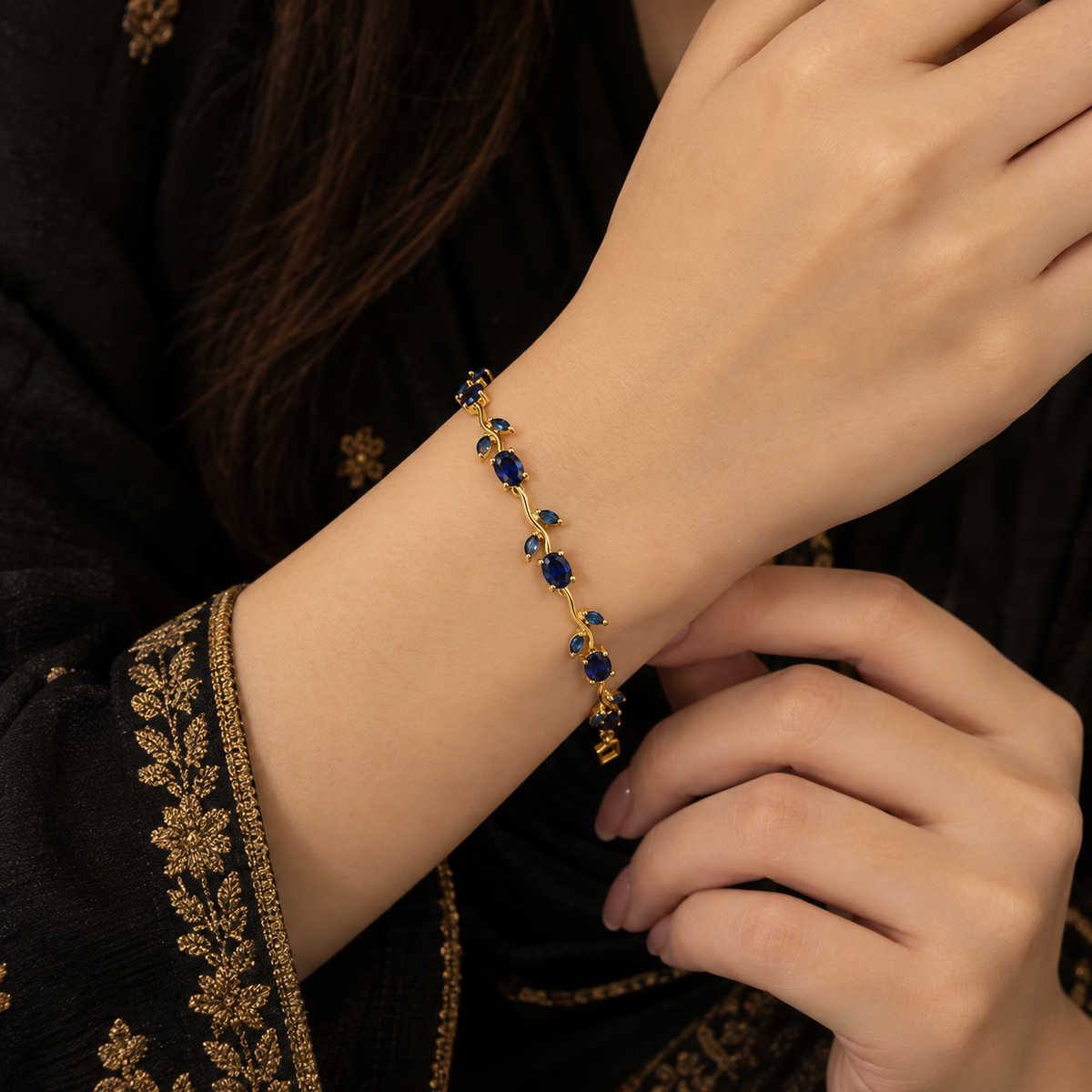 Tulip Blue Stone Bracelet for Women