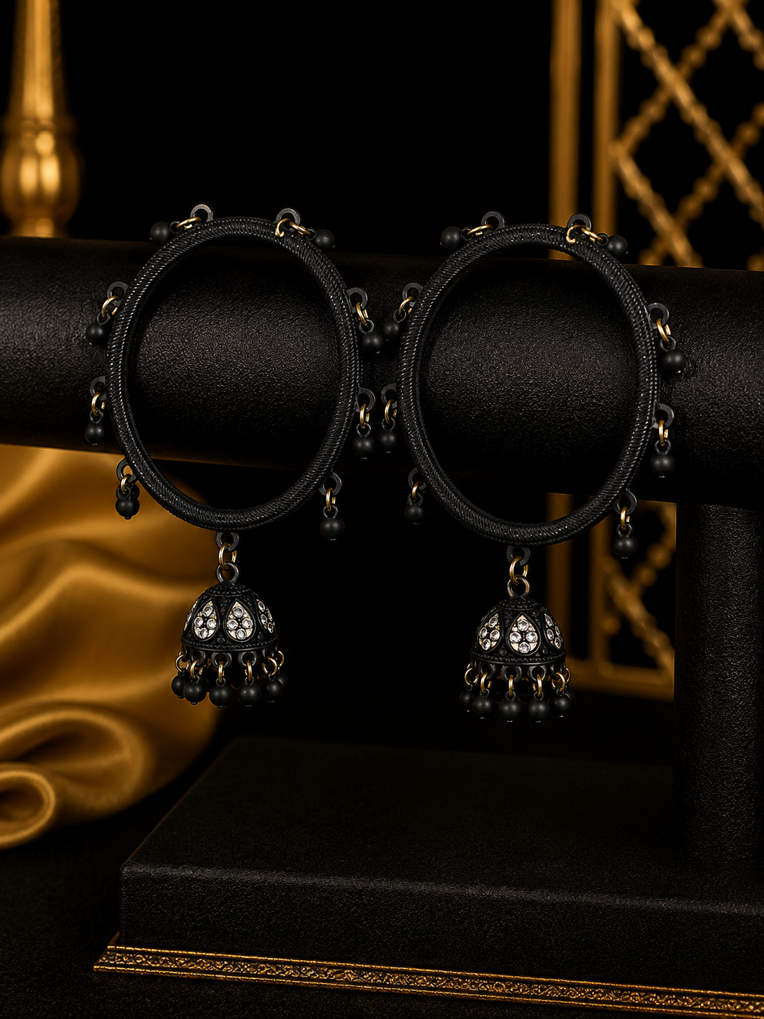 Black Mat Jhumka Bangle