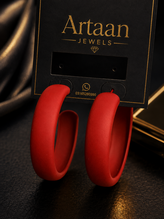 Matt Chunky Hoop Earrings