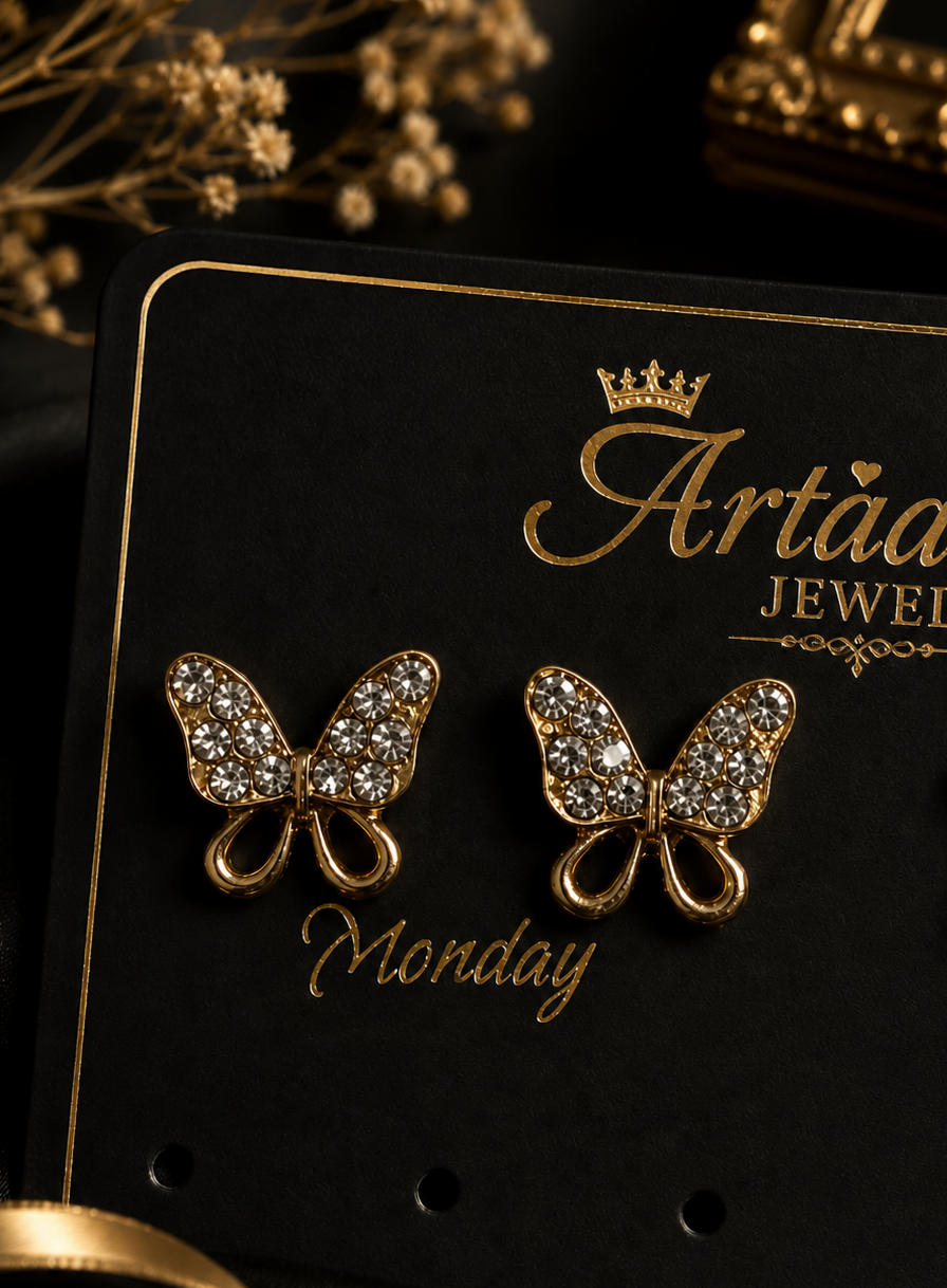 Crystal Stud Earrings for Women – Elegant Gold Rhinestone Earrings