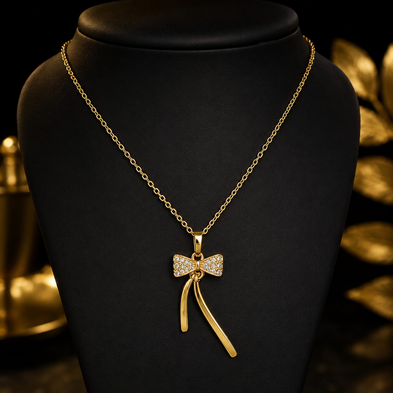 Elegant Bow Pendant Necklace