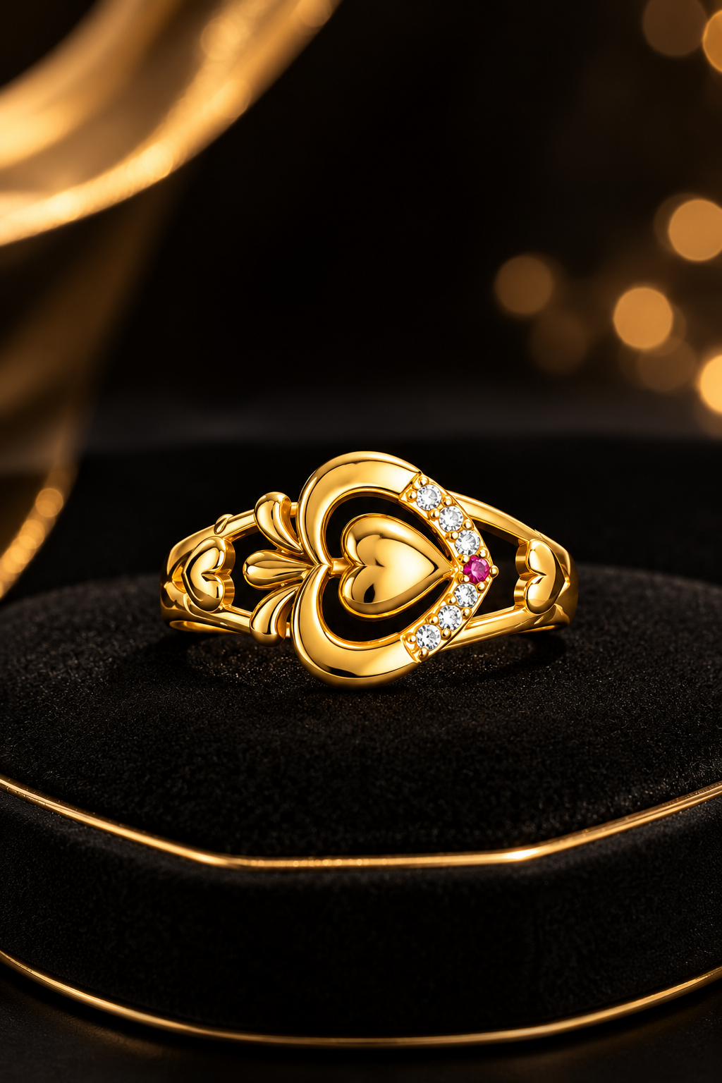 Elegant Heart Stone Ring for Women – Artificial Jewelry