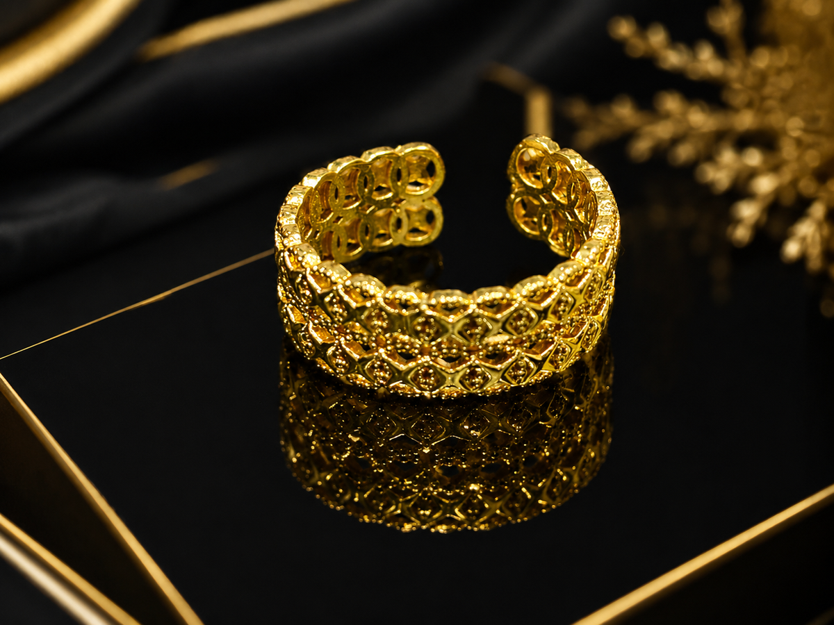 Elegant Stainless Steel Gold Rings