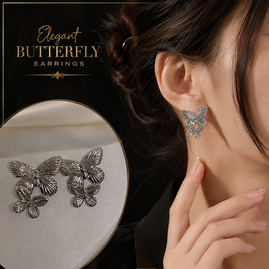 Elegant butterfly stainless steel earrings