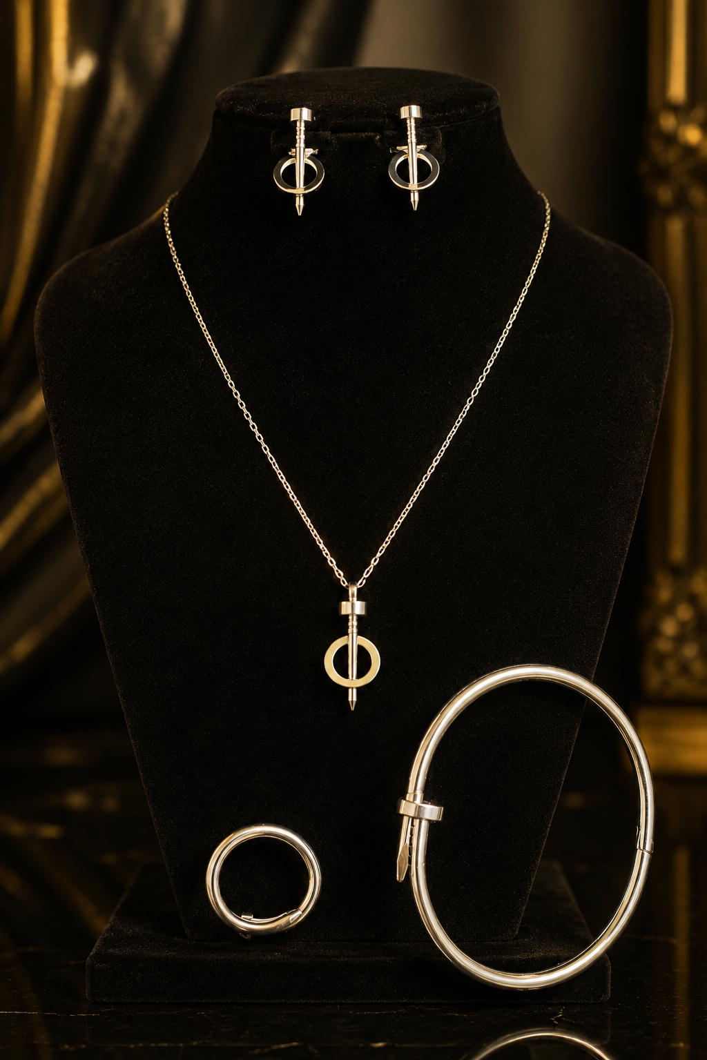 Geometric Circle Stainless Steel Jewellery Set