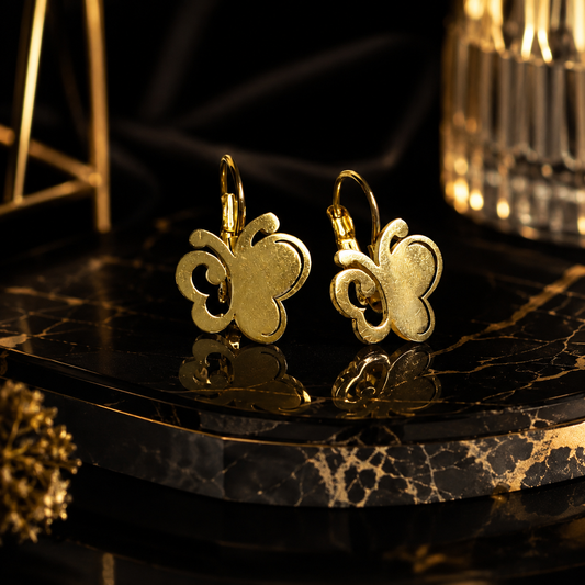 Gold Butterfly Drop Earrings for Women – Elegant Statement Jewelry
