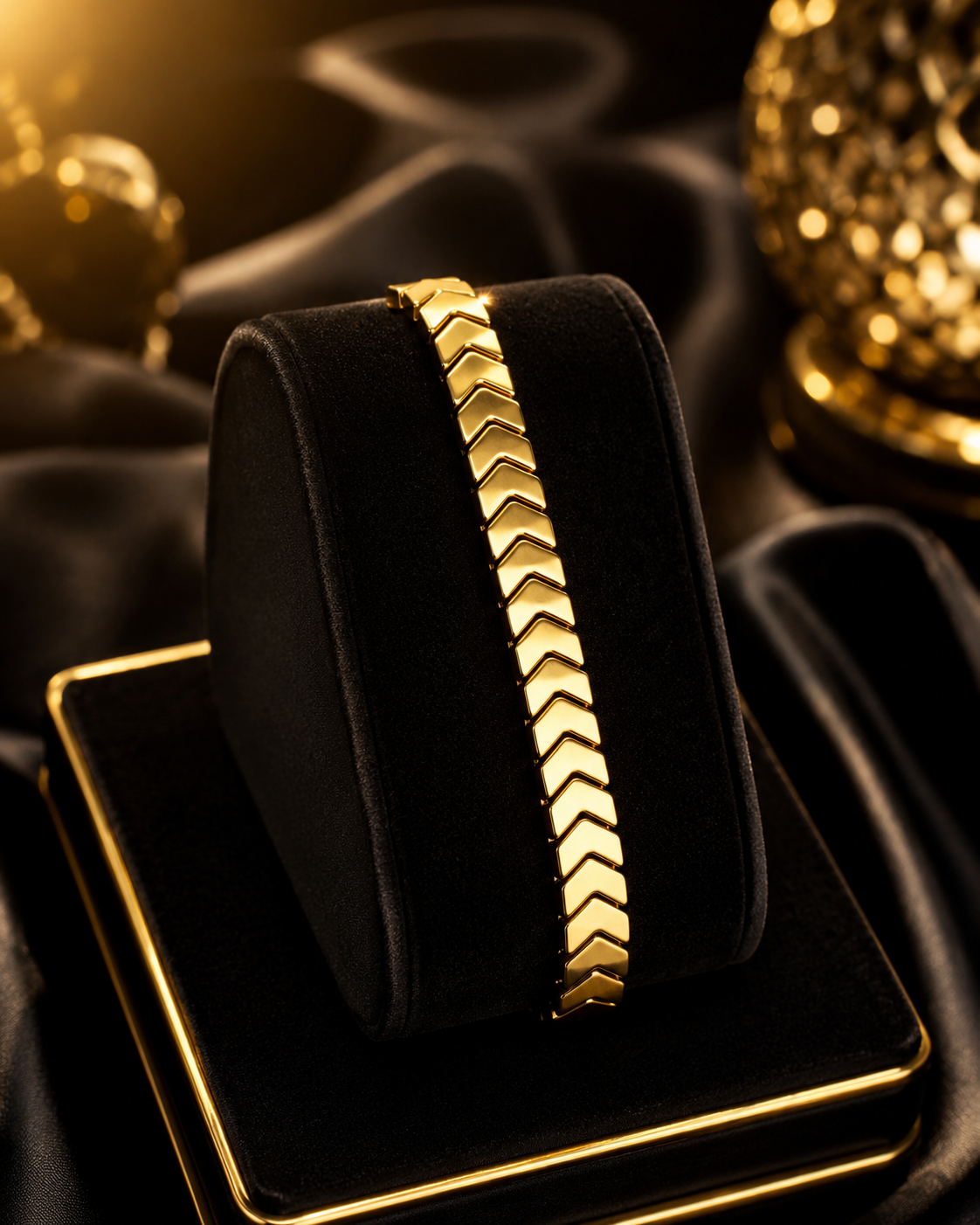 Gold Chevron Link Bracelet | Elegant Bracelet