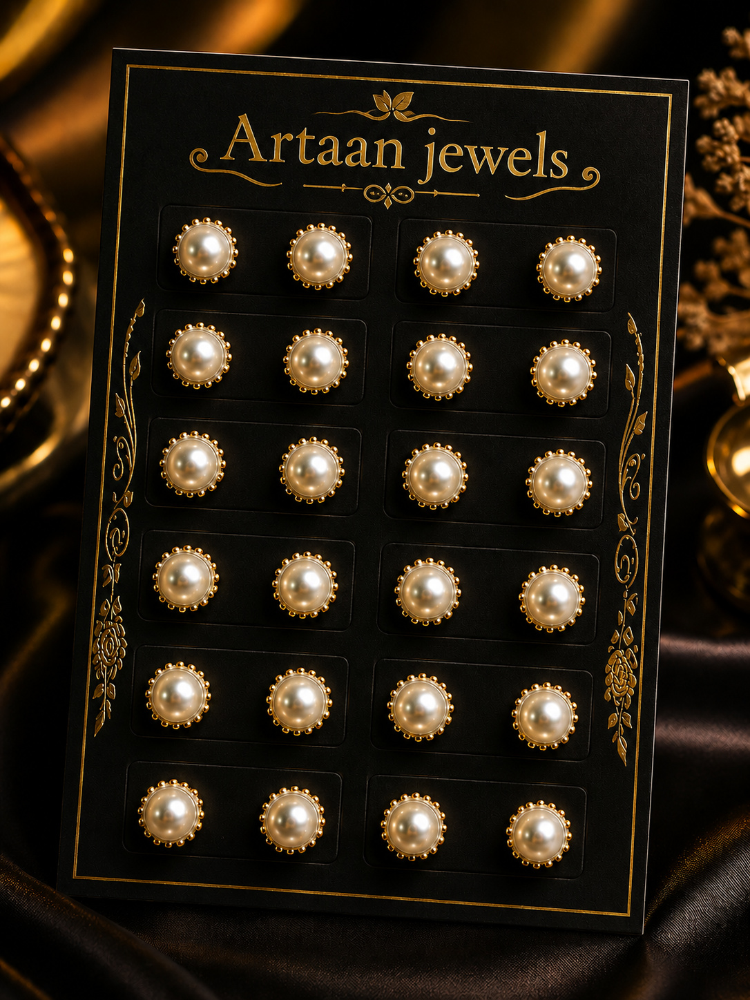 Gold Pearl Stud Earrings for Women – Elegant Beaded Pearl Earrings ✨