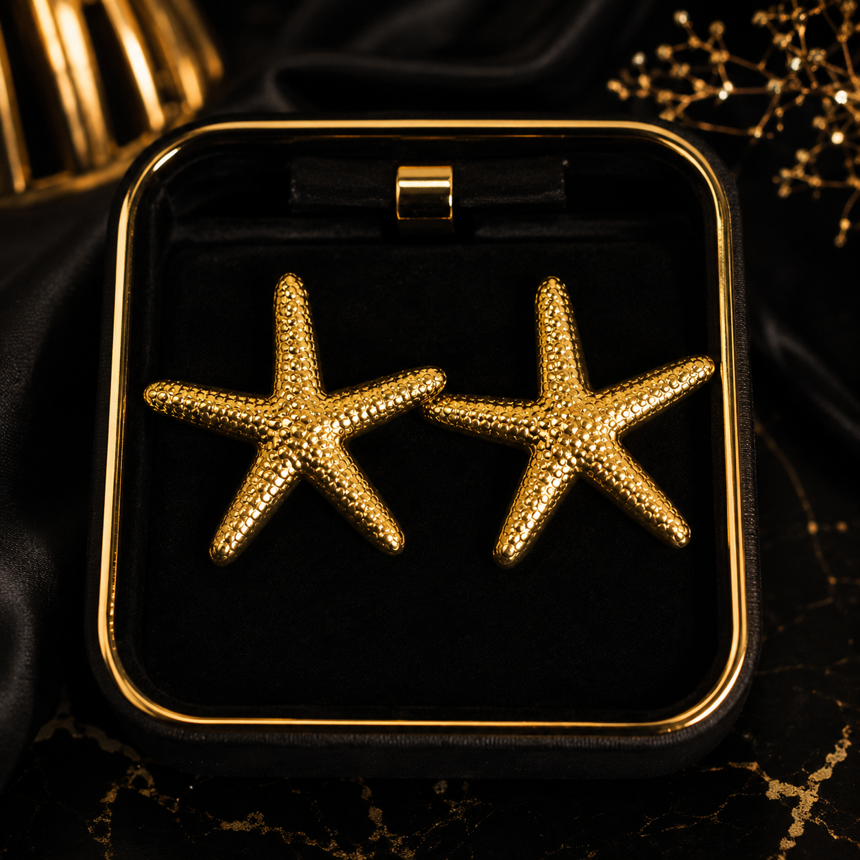 Gold Stainless steel Starfish Earrings