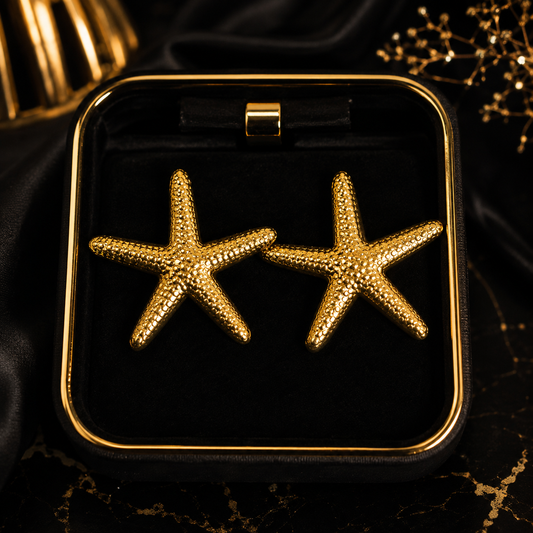Gold Stainless steel Starfish Earrings