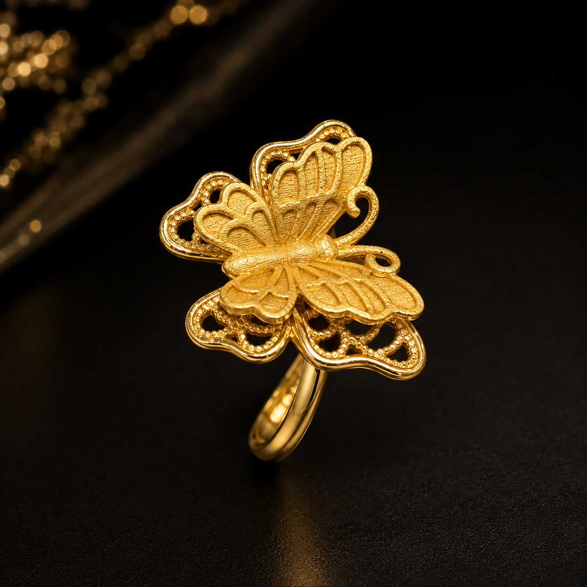 Elegant Stainless Steel Gold Rings
