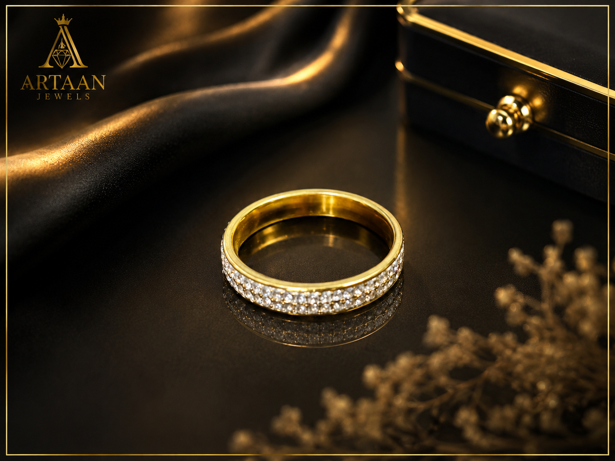 Elegant Stainless Steel Gold Rings