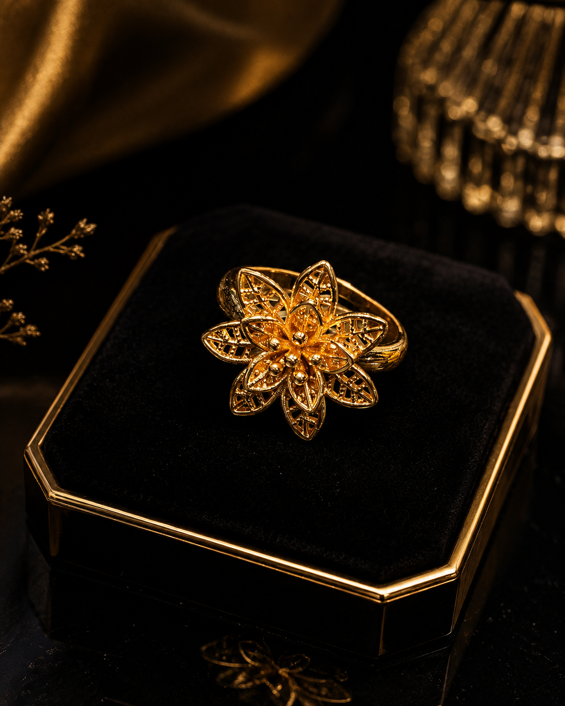 Elegant Stainless Steel Gold Rings