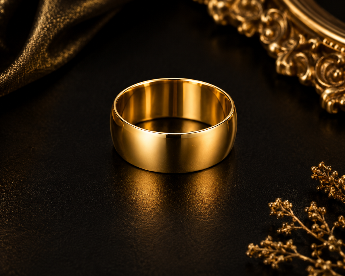 Elegant Stainless Steel Gold Rings