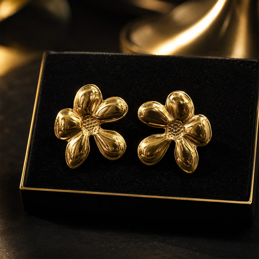 Elegant Stainless Steel Gold Earrings
