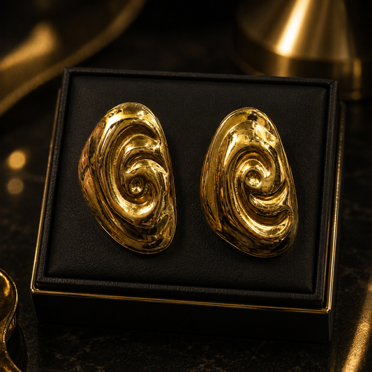 Elegant Stainless Steel Gold Earrings