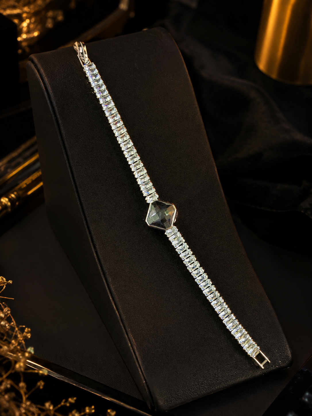 Hexagon Crystal Tennis Bracelet