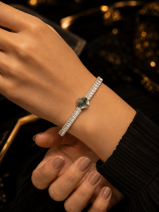 Hexagon Crystal Tennis Bracelet
