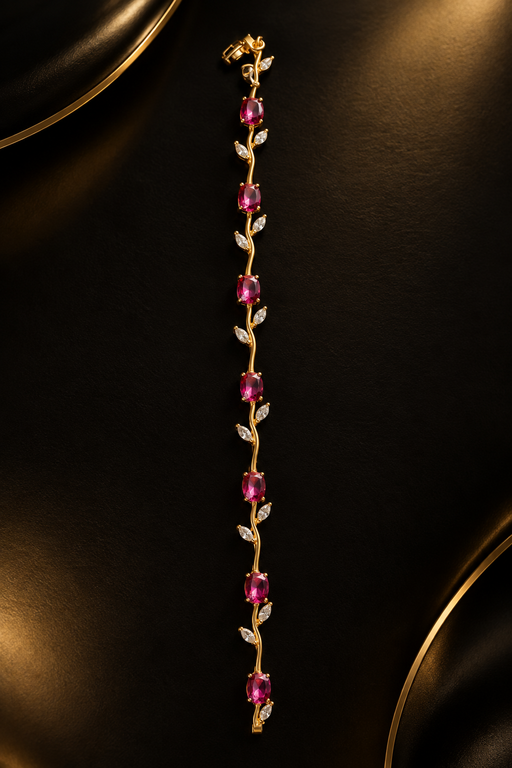 Golden & pink Stone Royal Tulip Gemstone Bracelet