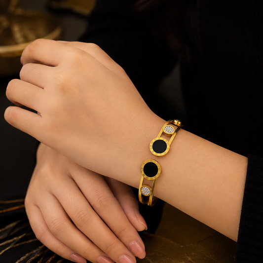 Luxury Gold Roman Numeral Bangle