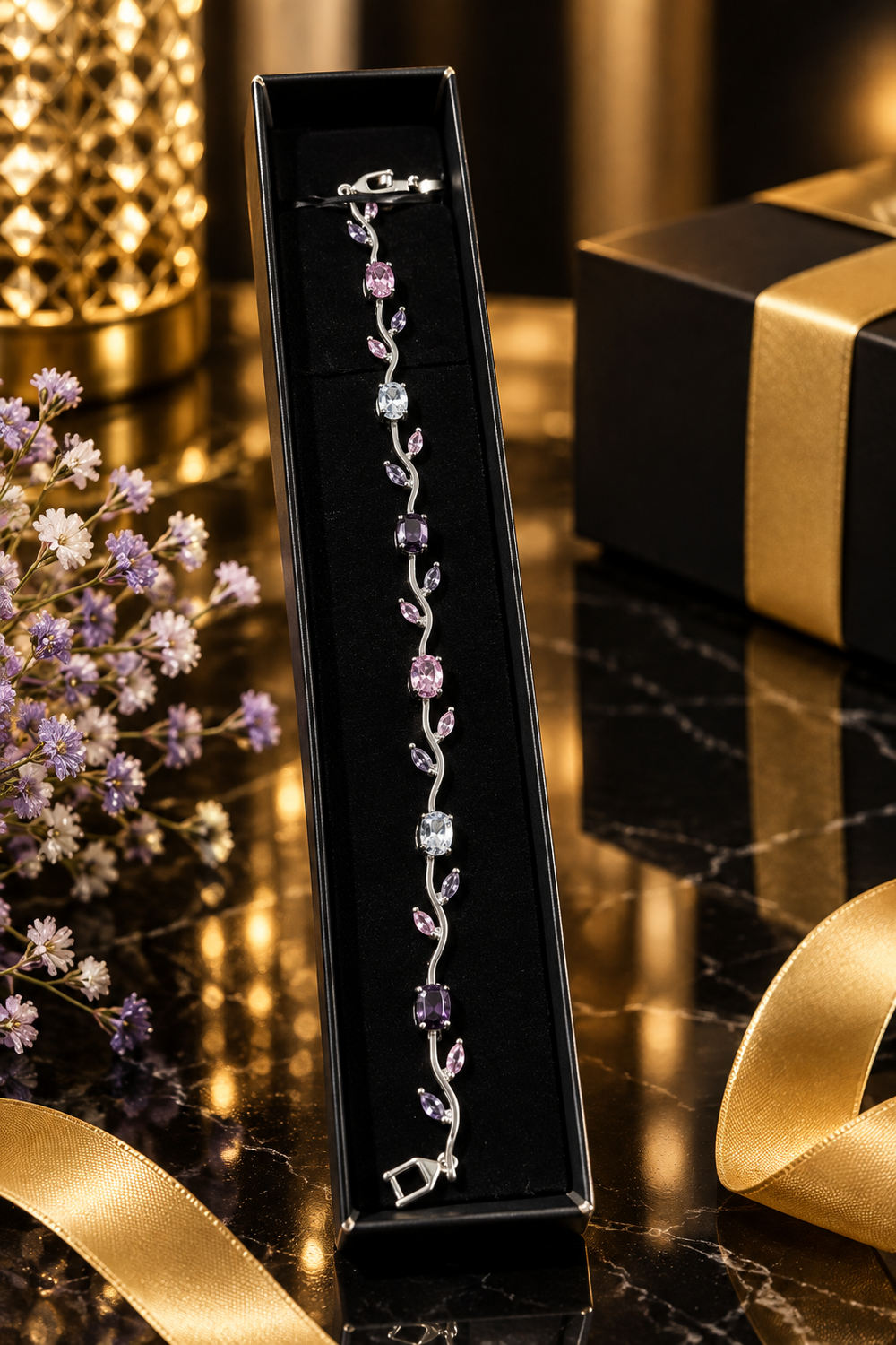 Multicolor Tulip Vine Gemstone Bracelet