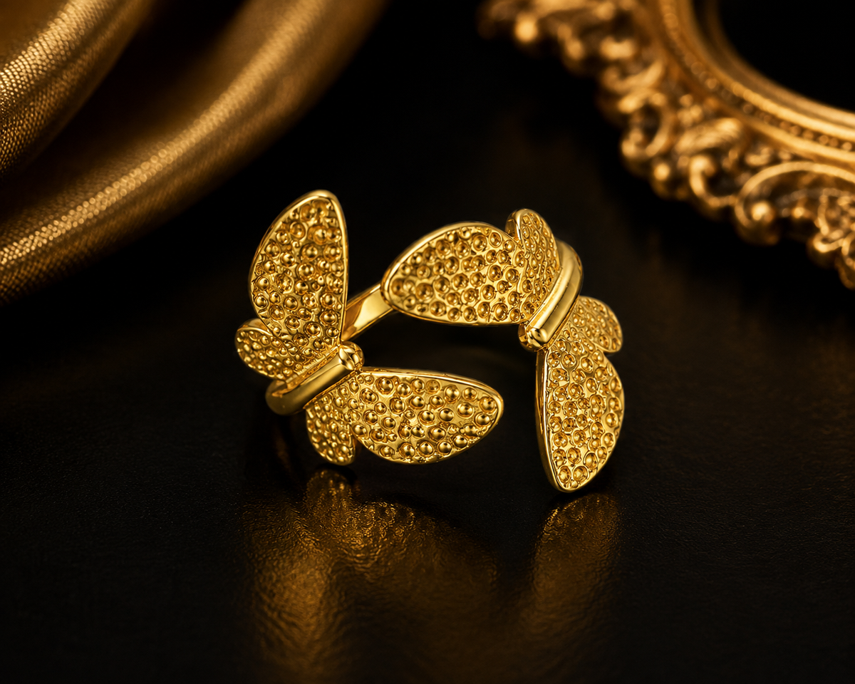 Elegant Stainless Steel Gold Rings
