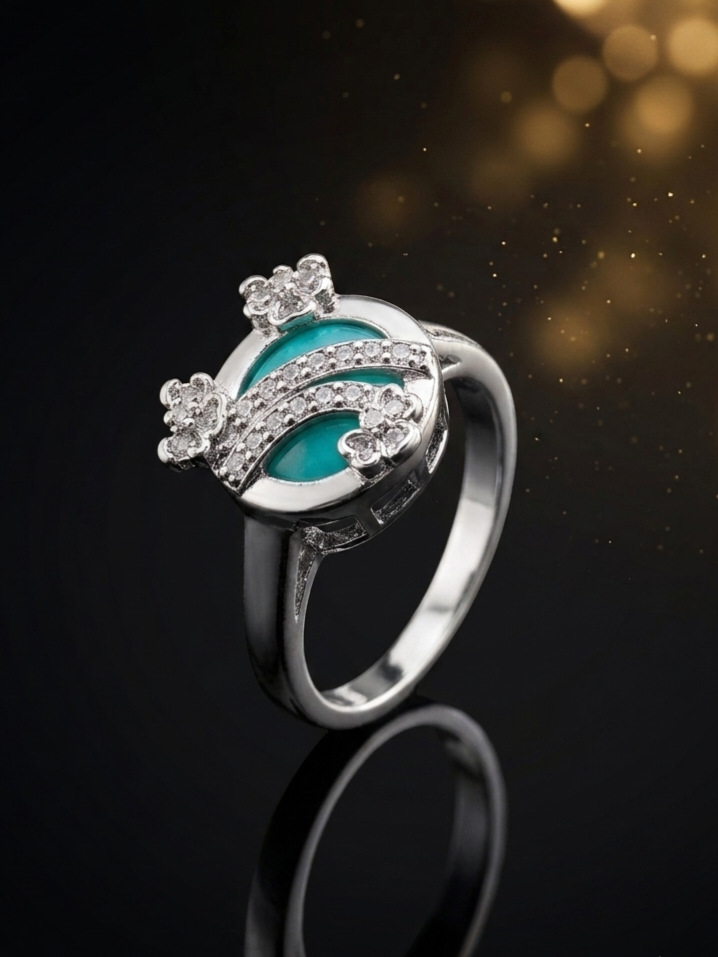 The Crown Jewel Turquoise Silver Ring