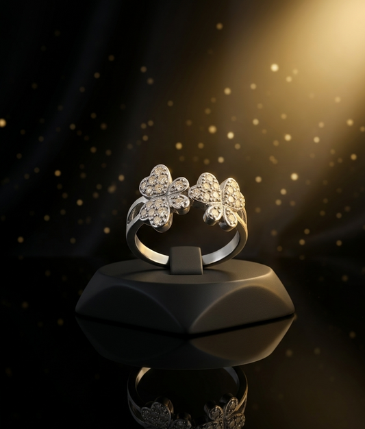 The Twin Butterfly Pavé Ring