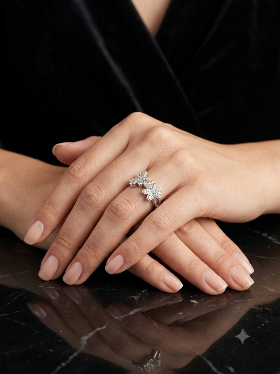 The Twin Butterfly Pavé Ring