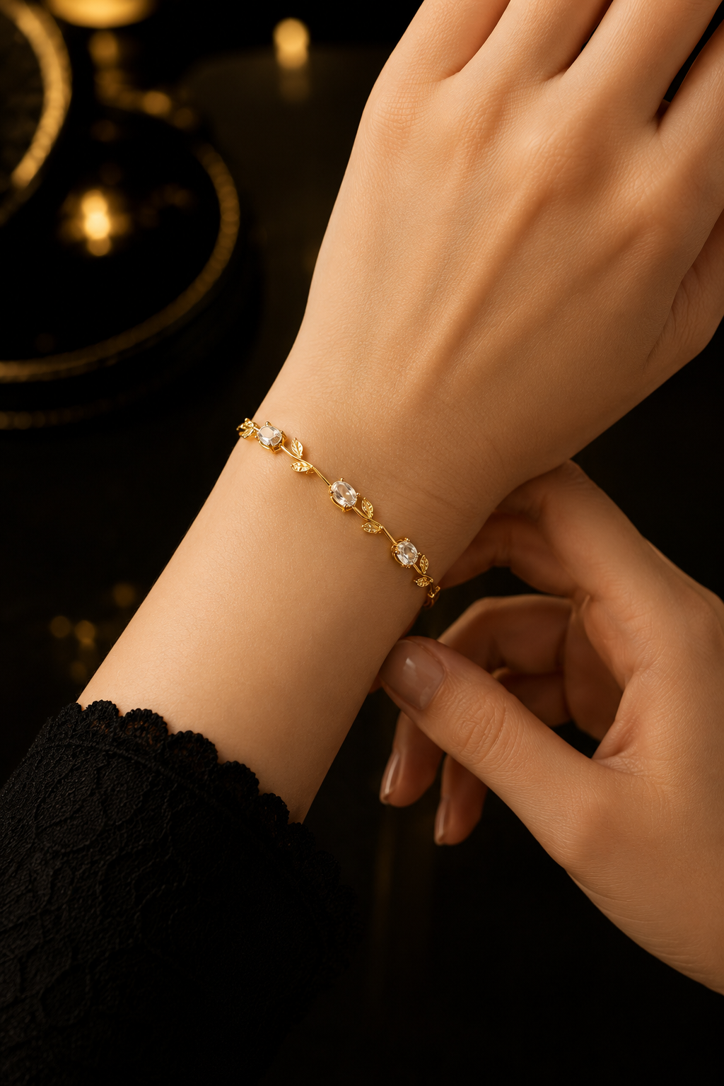 Tulip Bracelet – Elegant Gold Floral Bracelet
