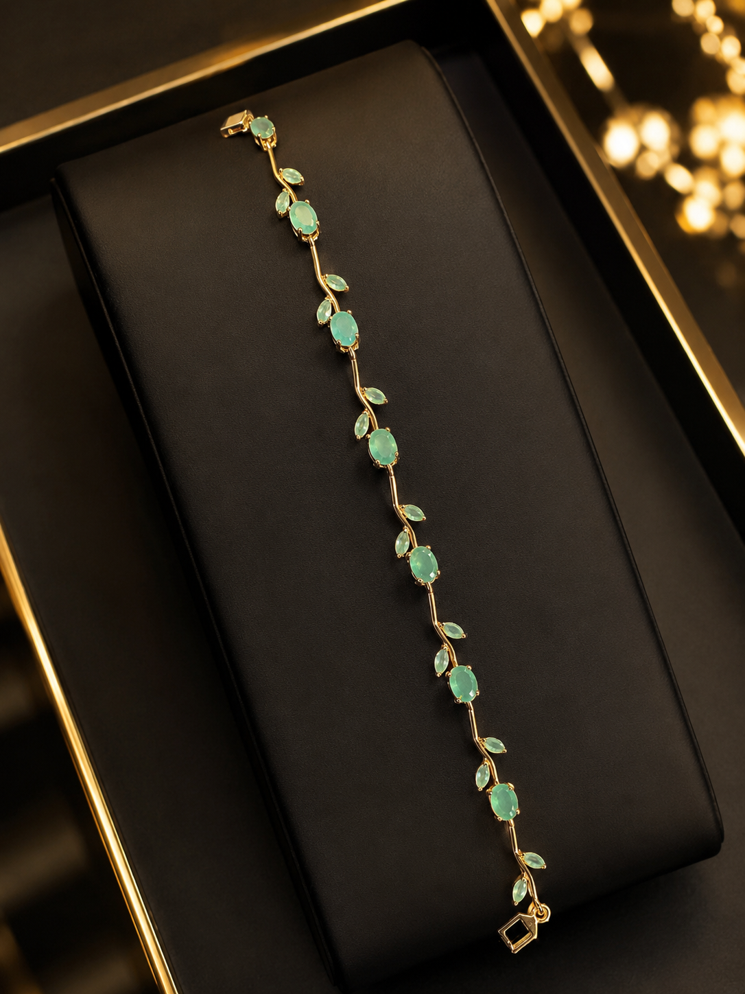 Tulip Green Stone Bracelet for Women