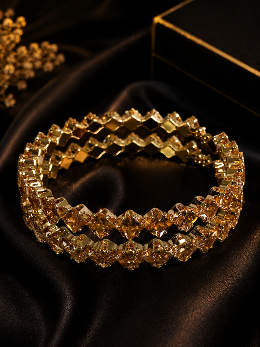 Premium Stone Gold Bracelet Bangle