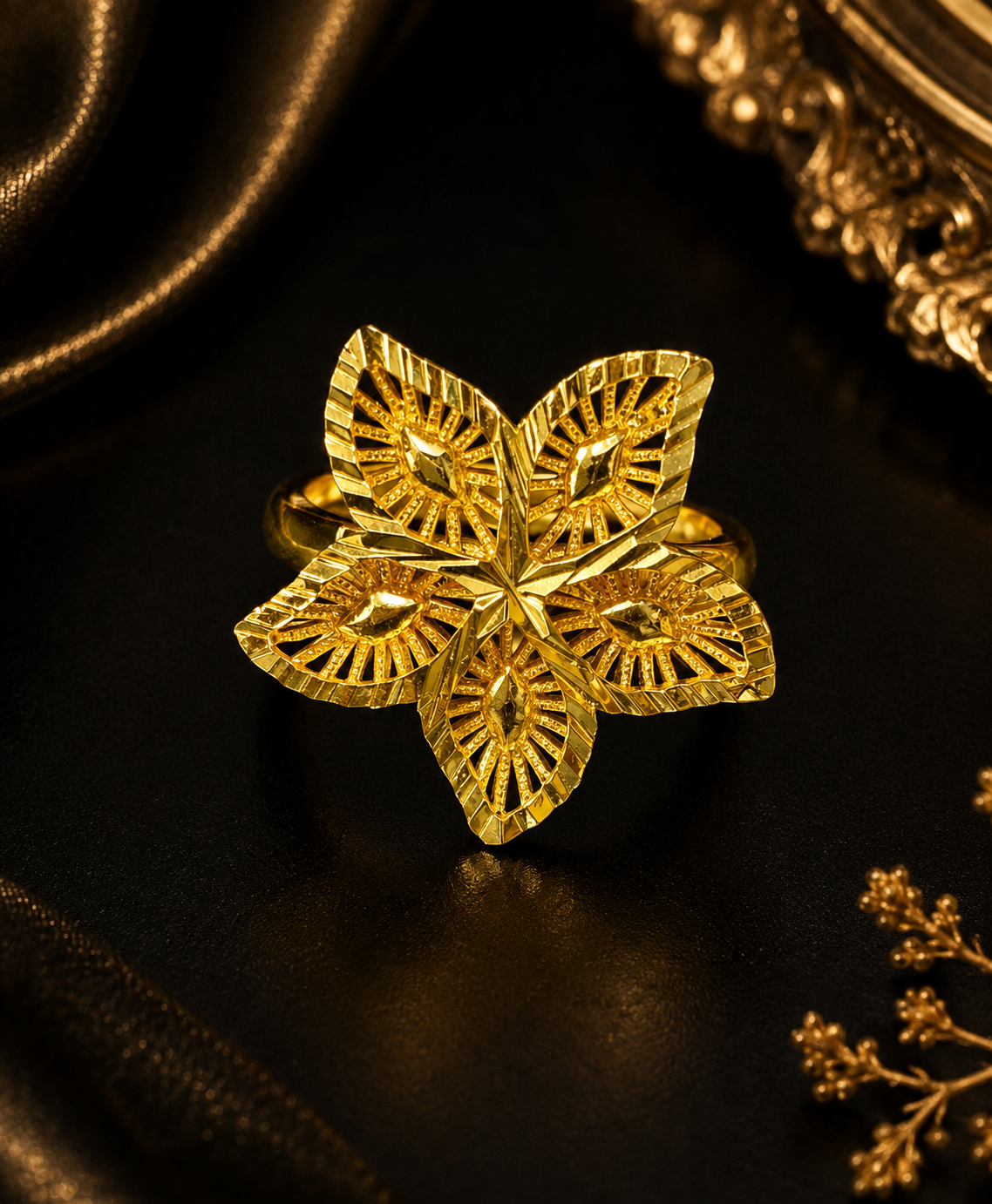 Elegant Stainless Steel Gold Rings